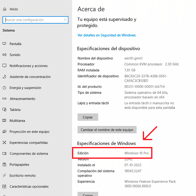 3. ver versión de windows